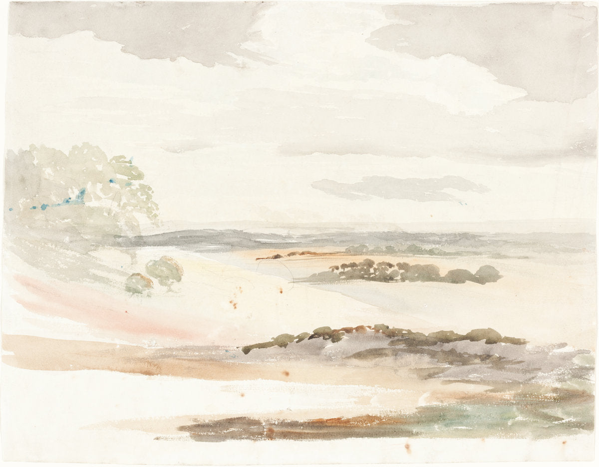 An Extensive View in Shropshire by Cornelius Varley (British, 1781 - 1873), 16X12"(A3)Poster Print