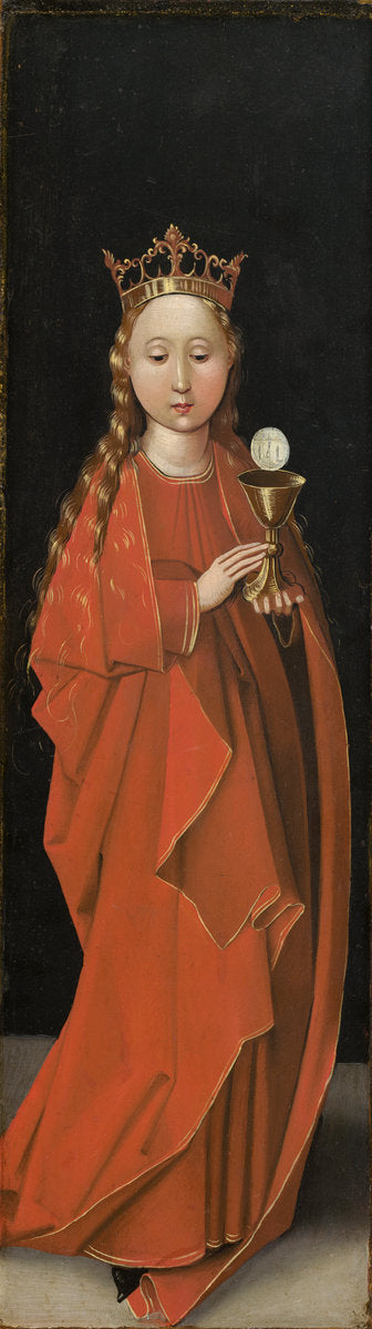 Saint Barbara [left wing exterior] by Master of the Starck Triptych (German, active c. 1480 - c. 1495), 16X12"(A3)Poster Print