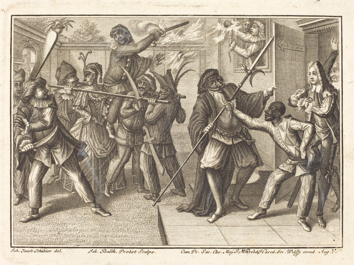 The Captain Regains His Freedom by Johann Balthasar Probst after Johann Jacob Schübler (German, 1673 - 1750), 16X12"(A3)Poster Print