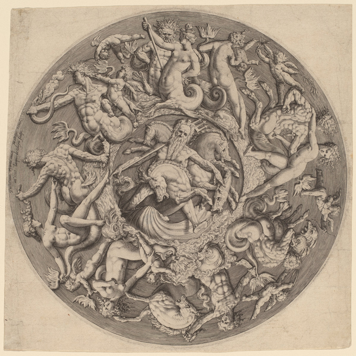 Neptune's Kingdom by Jacques de Gheyn II after Willem Danielsz van Tetrode (Dutch, 1565 - 1629), 16X12"(A3)Poster Print