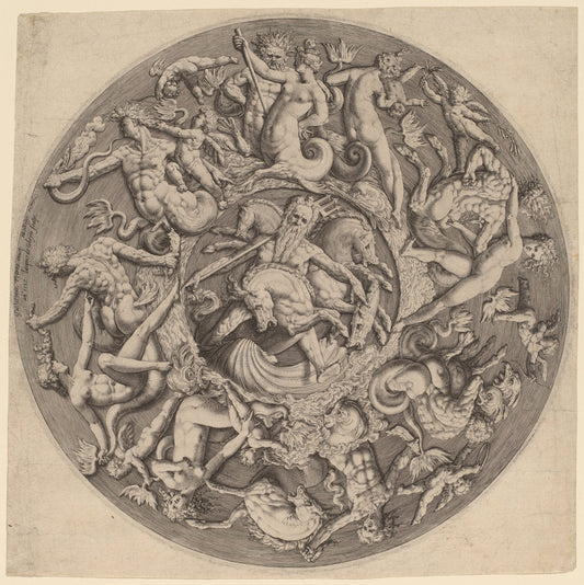 Neptune's Kingdom by Jacques de Gheyn II after Willem Danielsz van Tetrode (Dutch, 1565 - 1629), 16X12"(A3)Poster Print