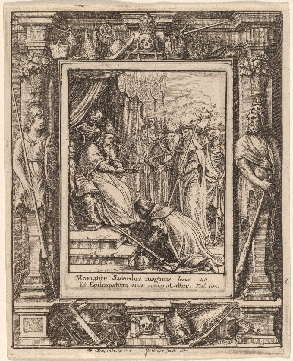 The Pope by Wenceslaus Hollar after Hans Holbein the Younger after Abraham van Diepenbeeck (Bohemian, 1607 - 1677), 16X12"(A3)Poster Print