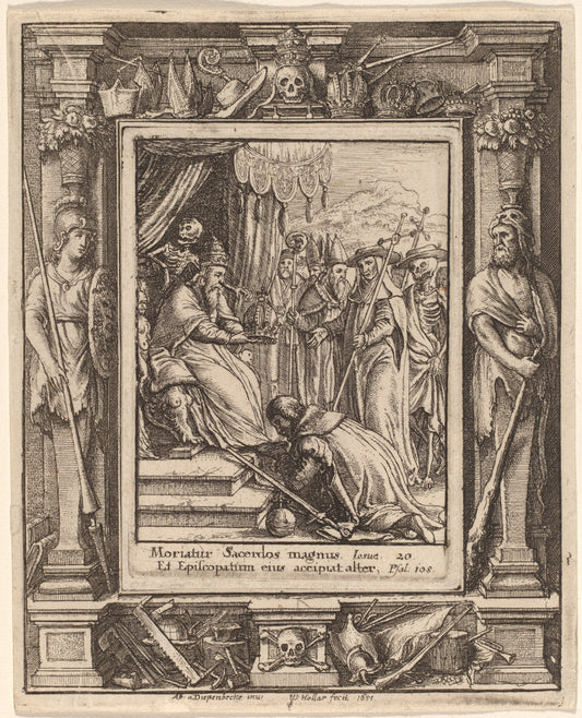 The Pope by Wenceslaus Hollar after Hans Holbein the Younger after Abraham van Diepenbeeck (Bohemian, 1607 - 1677), 16X12"(A3)Poster Print