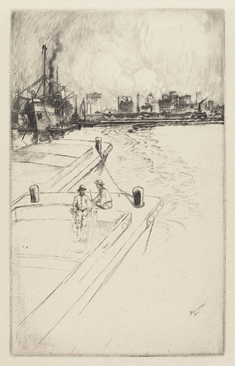 New York from the Harbor by Charles Frederick William Mielatz (American, 1864 - 1919), 16X12"(A3)Poster Print