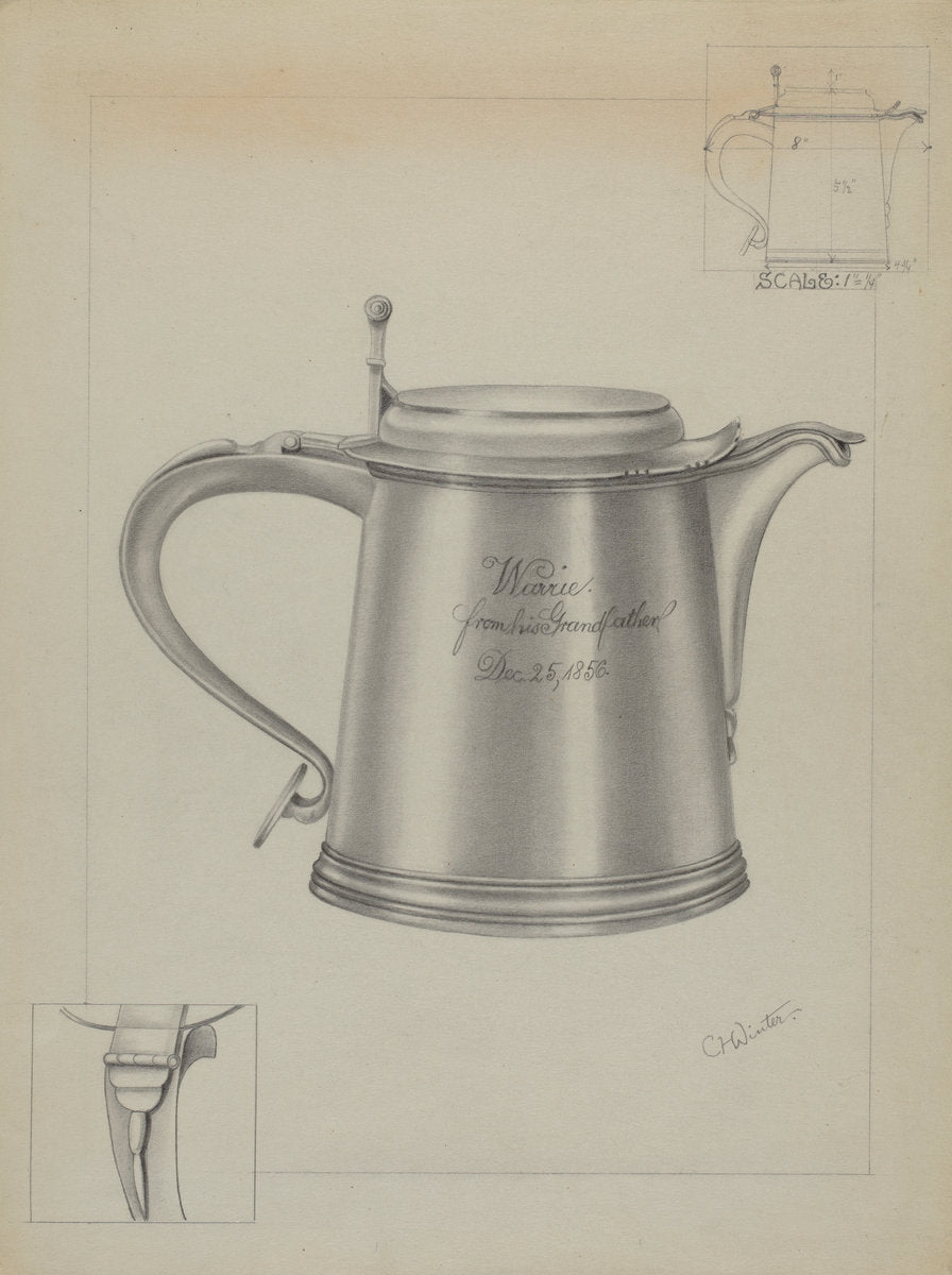 Silver Tankard by Charlotte Winter (American, active c. 1935), 16X12"(A3)Poster Print