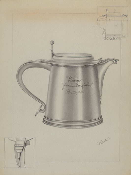 Silver Tankard by Charlotte Winter (American, active c. 1935), 16X12"(A3)Poster Print