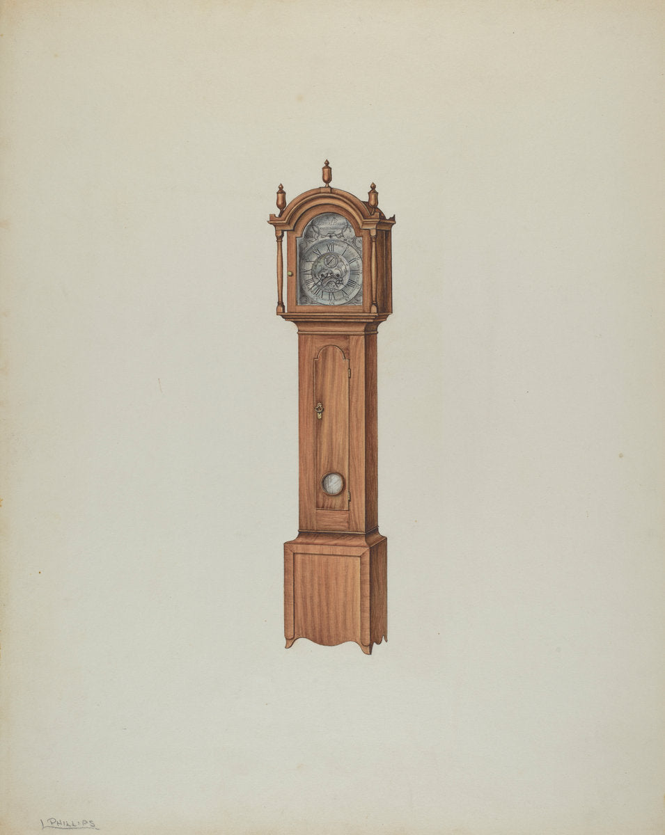 Tall Clock by Lawrence Phillips (American, active c. 1935), 16X12"(A3)Poster Print