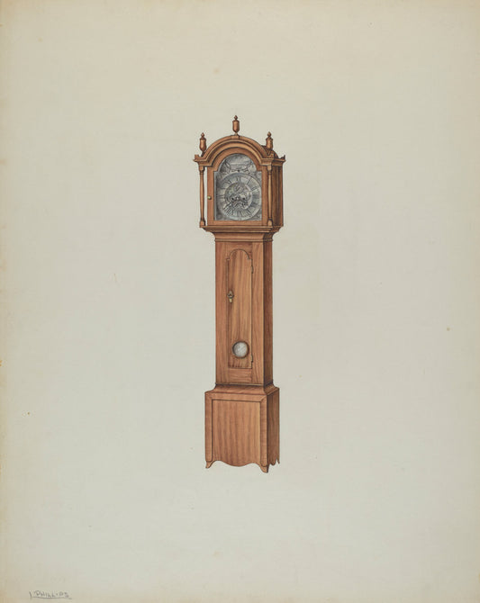 Tall Clock by Lawrence Phillips (American, active c. 1935), 16X12"(A3)Poster Print
