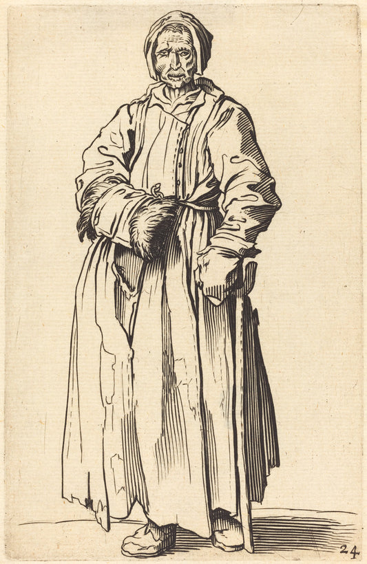 etching by after Jacques Callot (One-Eyed Woman), 16X12"(A3)Poster Print