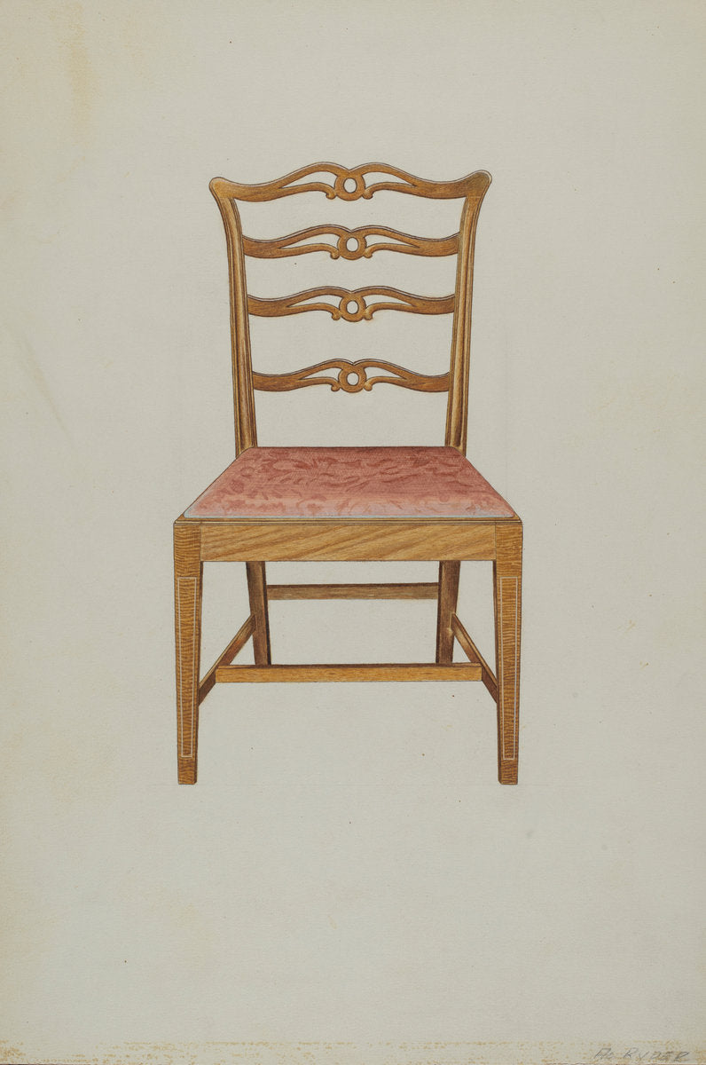 Ladderback Chair by Albert Ryder (American, active c. 1935), 16X12"(A3)Poster Print