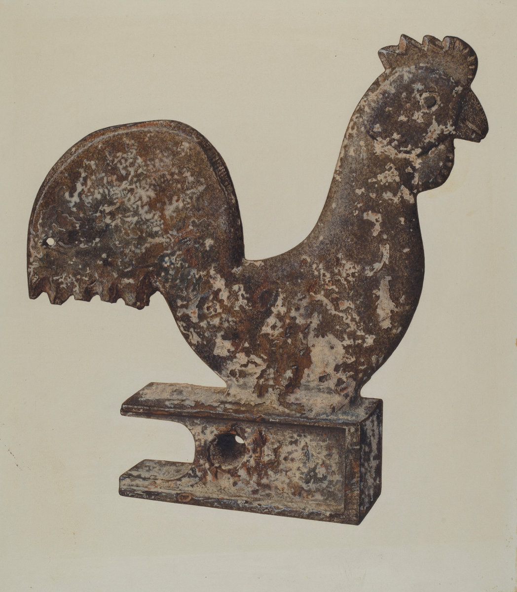 Counterbalance Rooster by Lloyd Charles Lemcke (American, active c. 1935), 16X12"(A3)Poster Print