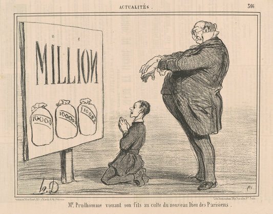 Mr. Prudhomme vouant son fils au ... by Honoré Daumier (French, 1808 - 1879), 16X12"(A3)Poster Print