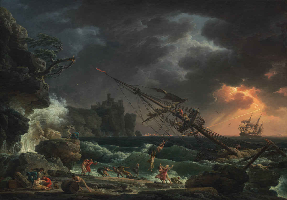 The Shipwreck by Claude-Joseph Vernet (French, 1714 - 1789), 16X12"(A3)Poster Print