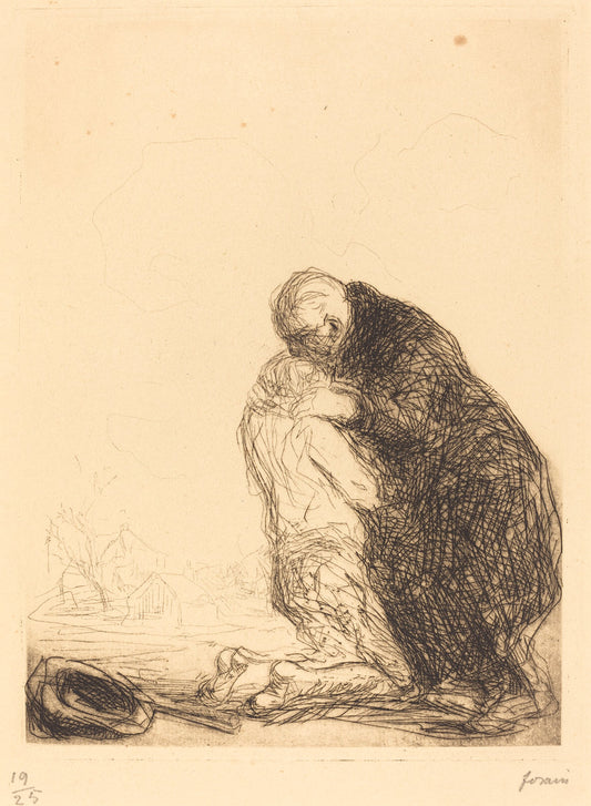 The Return of the Prodigal Son (third plate) by Jean-Louis Forain (French, 1852 - 1931), 16X12"(A3)Poster Print