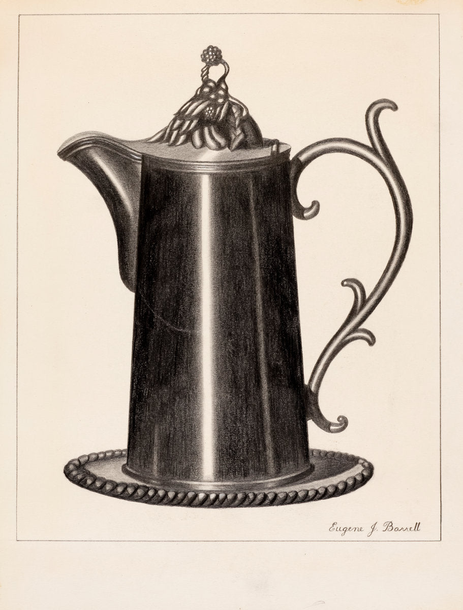 Pewter Flagon by Eugene Barrell (American, active c. 1935), 16X12"(A3)Poster Print