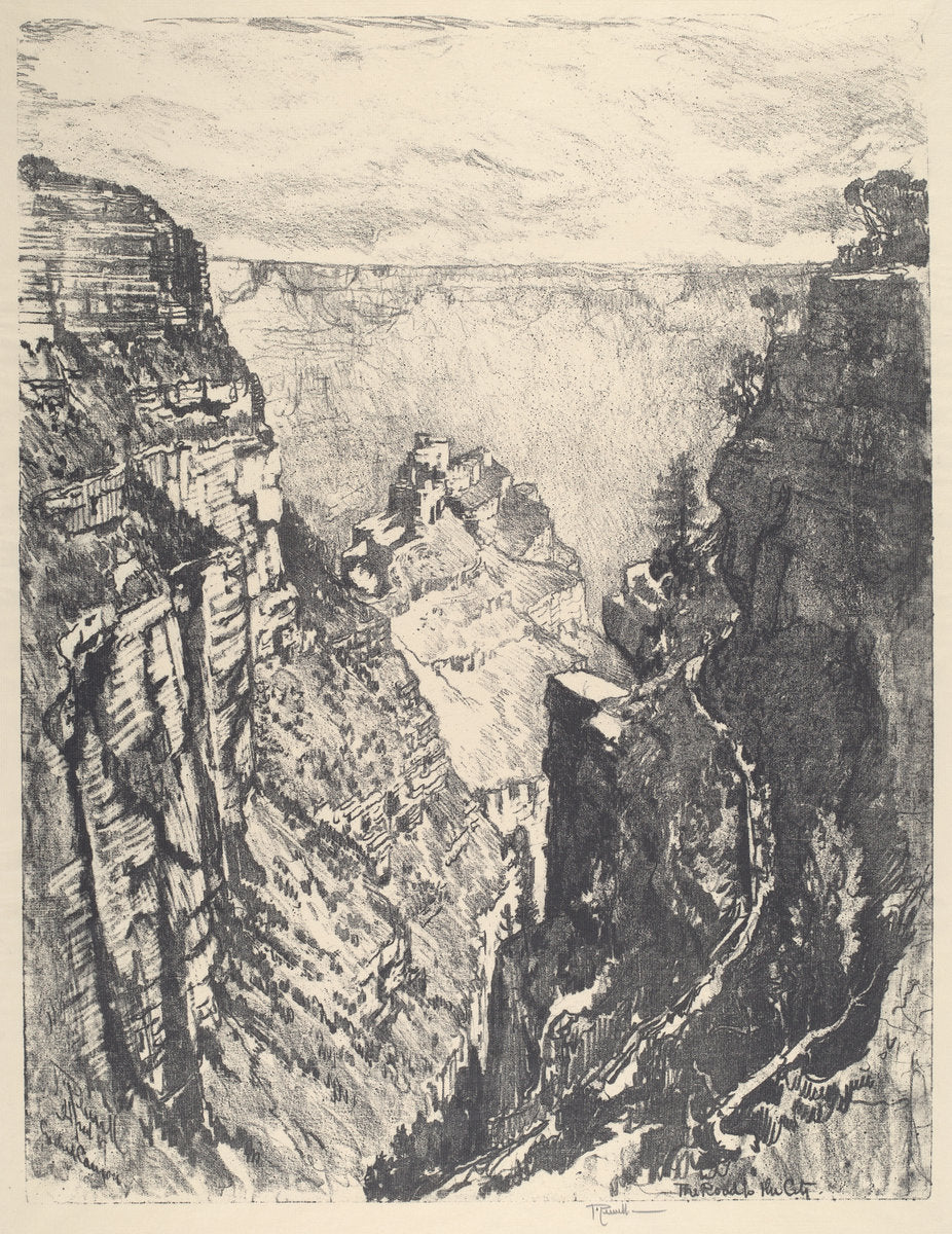 The Bright Angel Trail by Joseph Pennell (American, 1857 - 1926), 16X12"(A3)Poster Print