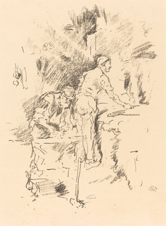 Father and Son by James McNeill Whistler (American, 1834 - 1903), 16X12"(A3)Poster Print