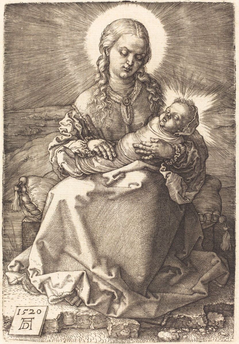 The Virgin with the Swaddled Child by Albrecht Dürer (German, 1471 - 1528), 16X12"(A3)Poster Print