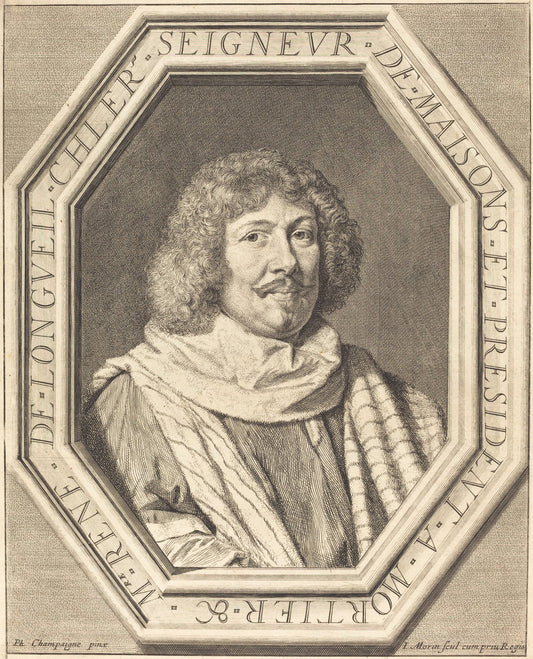 Rene de Longueil, marquis de Maisons by Jean Morin after Philippe de Champaigne (French, c. 1600 - 1650), 16X12"(A3)Poster Print