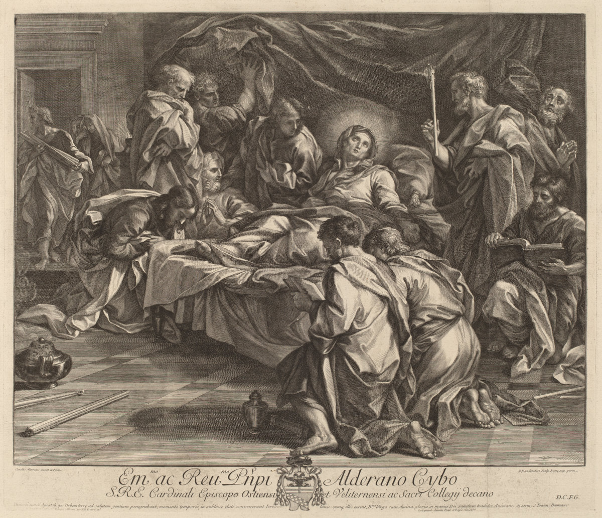 Death of the Virgin by Robert van Audenaerd after Carlo Maratta (Flemish, 1663 - 1743), 16X12"(A3)Poster Print