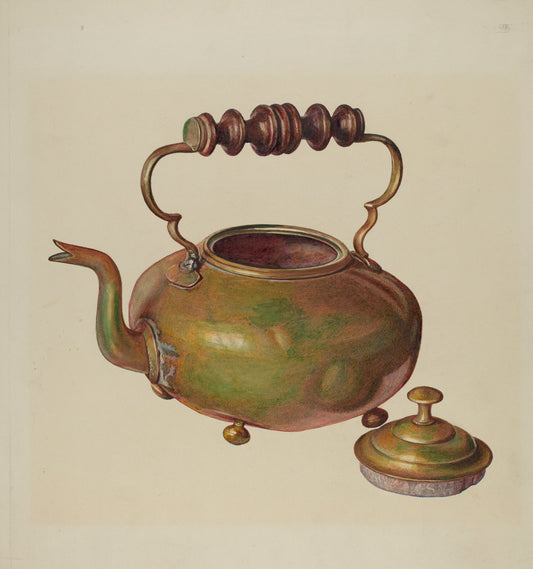 Tea Kettle by Michael Rekucki (American, 1884 - 1971), 16X12"(A3)Poster Print