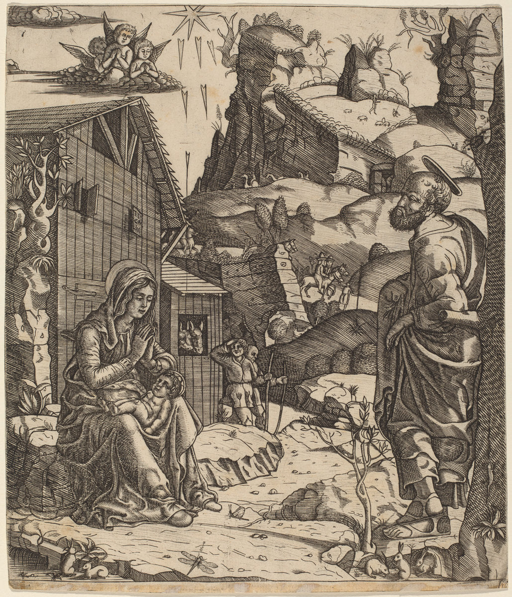 The Nativity by Master I.I.CA (Italian, active c. 1500/1520), 16X12"(A3)Poster Print