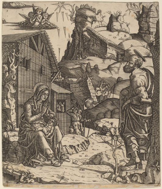 The Nativity by Master I.I.CA (Italian, active c. 1500/1520), 16X12"(A3)Poster Print