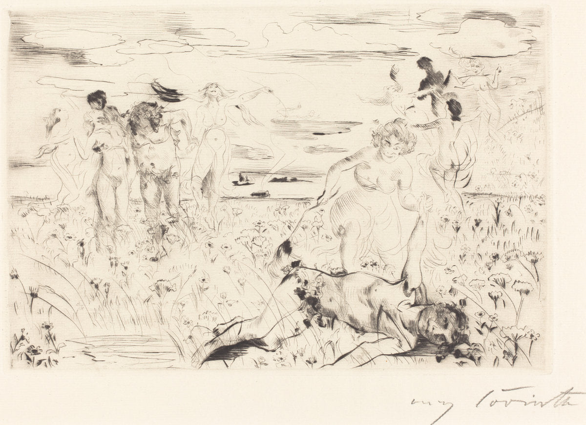 Bacchanal (Bacchanale) by Lovis Corinth (German, 1858 - 1925), 16X12"(A3)Poster Print