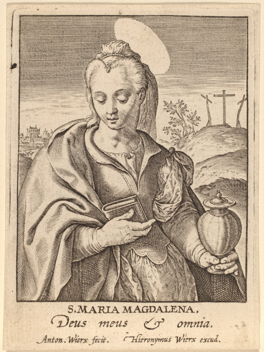 S. Maria Magdalena by Antonie Wierix (Flemish, c. 1552 - possibly 1624), 16X12"(A3)Poster Print