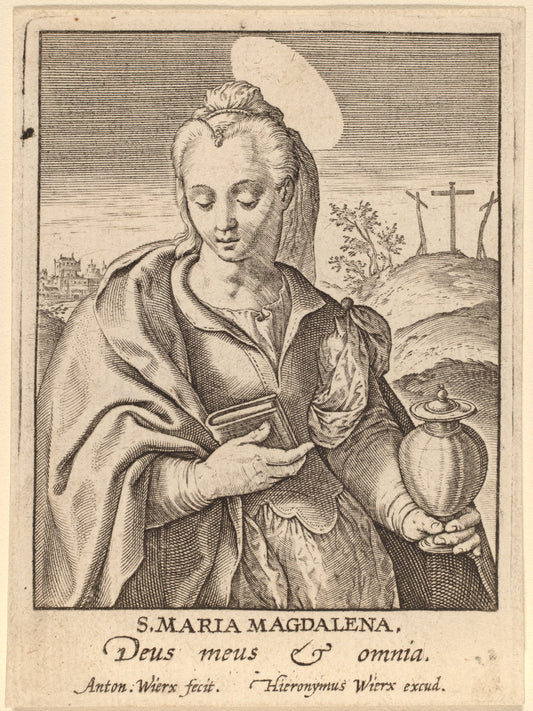 S. Maria Magdalena by Antonie Wierix (Flemish, c. 1552 - possibly 1624), 16X12"(A3)Poster Print
