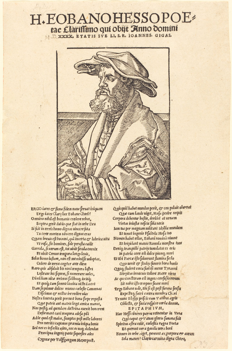 Eobanus Hess by Albrecht Dürer (German, 1471 - 1528), 16X12"(A3)Poster Print