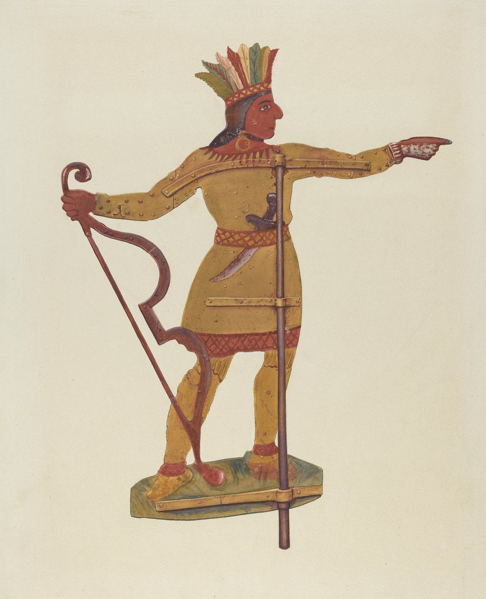 Indian Weather Vane by Alice Stearns (American, active c. 1935), 16X12"(A3)Poster Print