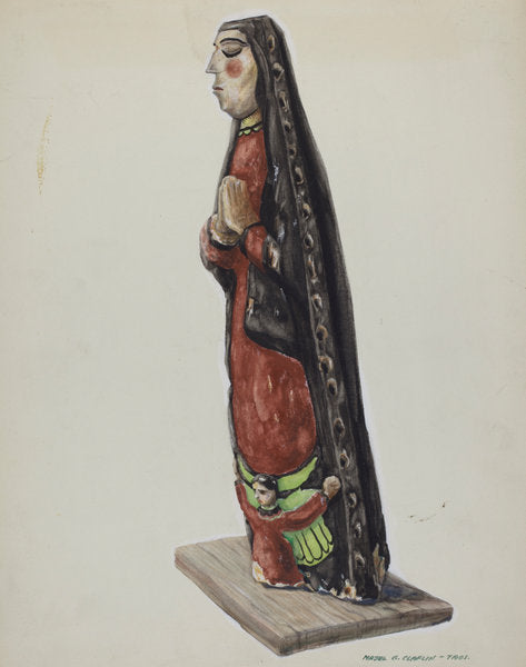 Our Lady of Guadalupe (Bulto) by Majel G. Claflin (American, active c. 1935), 16X12"(A3)Poster Print