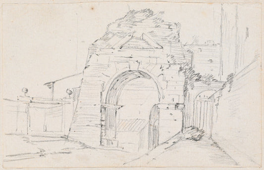 Arch of Drusus near the Appian Way by Joseph-Marie Vien (French, 1716 - 1809), 16X12"(A3)Poster Print