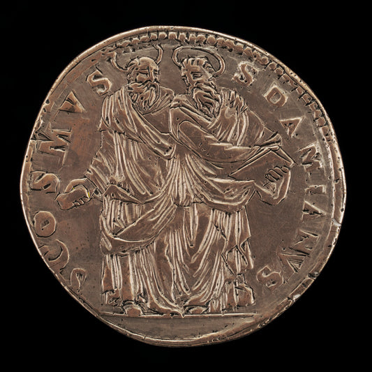 Saint Cosmas and Saint Damian by Benvenuto Cellini (Florentine, 1500 - 1571), 16X12"(A3)Poster Print