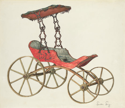Doll Carriage by Louella Long (American, active c. 1935), 16X12"(A3)Poster Print