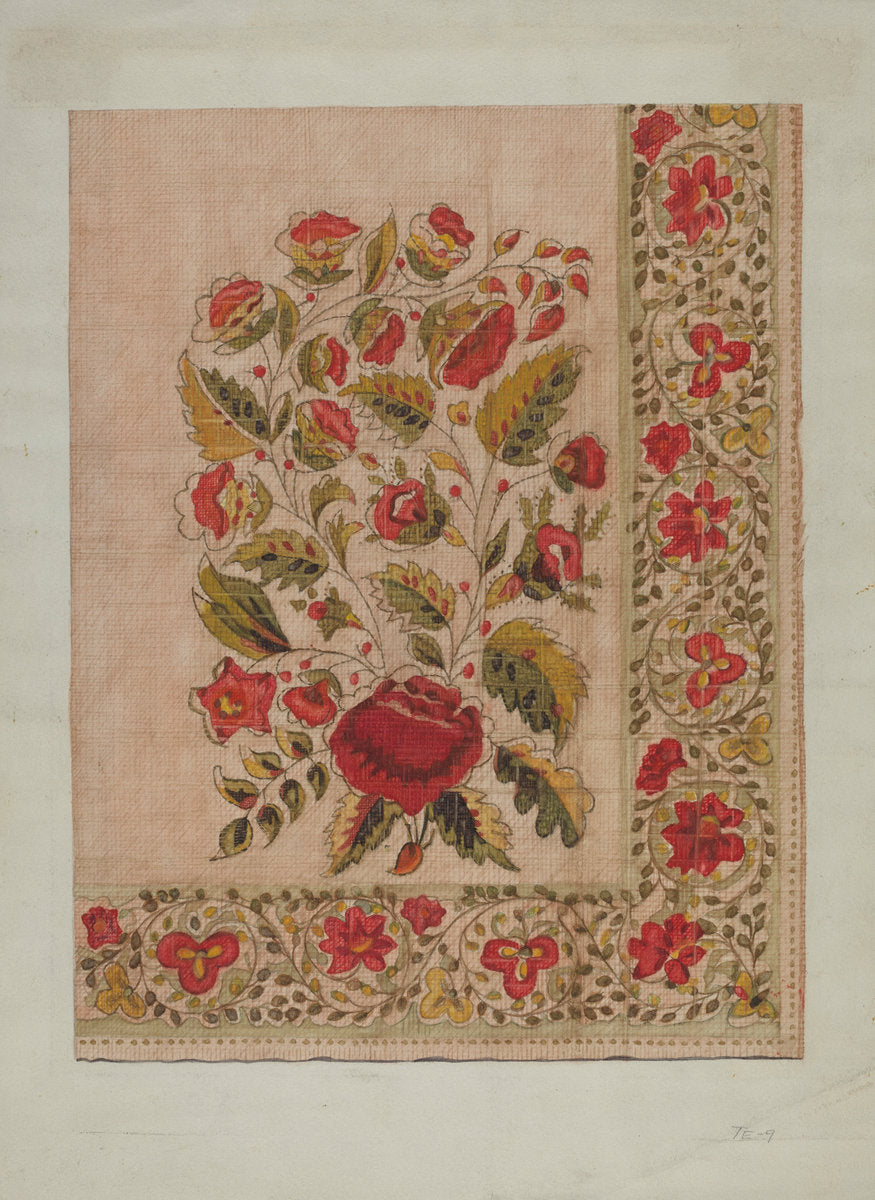 Printed Scarf by Mildred E. Bent (American, active c. 1935), 16X12"(A3)Poster Print
