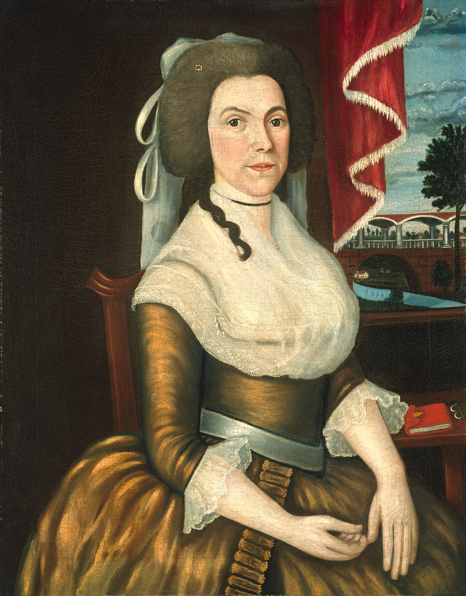 Mrs. Elizabeth Noyes Denison by The Denison Limner (Probably Joseph Steward) (American, active c. 1790), 16X12"(A3)Poster Print