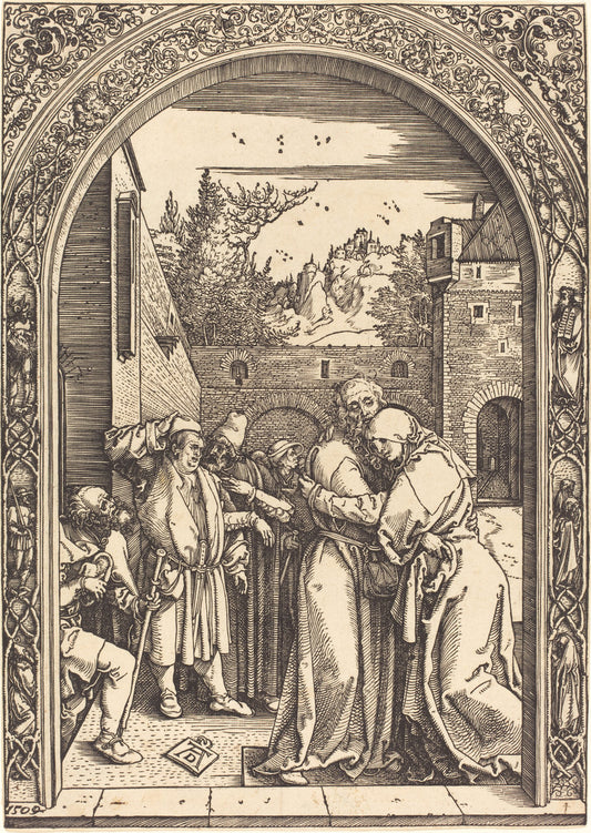 Joachim and Anna at the Golden Gate by Albrecht Dürer (German, 1471 - 1528), 16X12"(A3)Poster Print