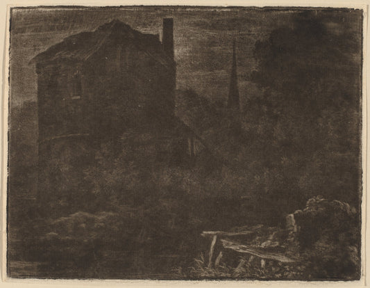 Nocturnal Landscape with Horse and Church Spire by Allart van Everdingen (Dutch, 1621 - 1675), 16X12"(A3)Poster Print