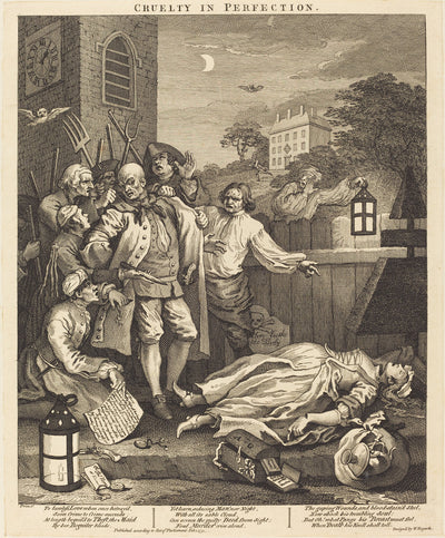 Cruelty in Perfection by William Hogarth (English, 1697 - 1764), 16X12"(A3)Poster Print