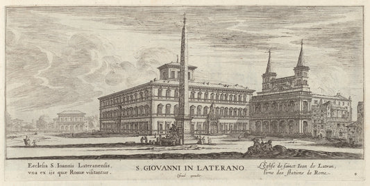 S. Giovanni in Laterano by Israël Silvestre (French, 1621 - 1691), 16X12"(A3)Poster Print