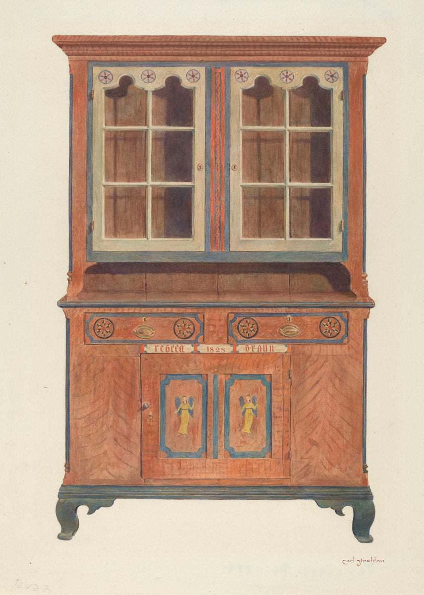 Painted Cabinet by Carl Strehlau (American, active c. 1935), 16X12"(A3)Poster Print