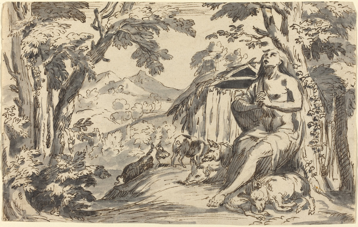 18th century by after Pietro Testa (The Prodigal Son), 16X12"(A3)Poster Print