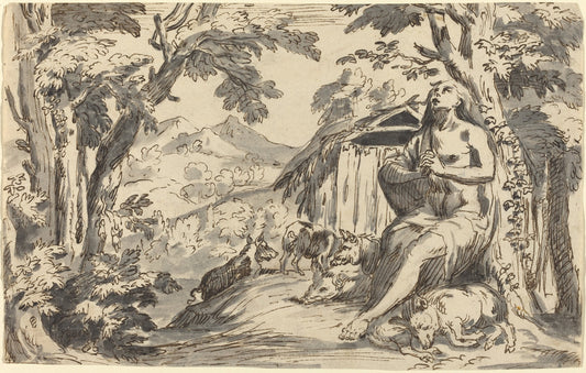 18th century by after Pietro Testa (The Prodigal Son), 16X12"(A3)Poster Print