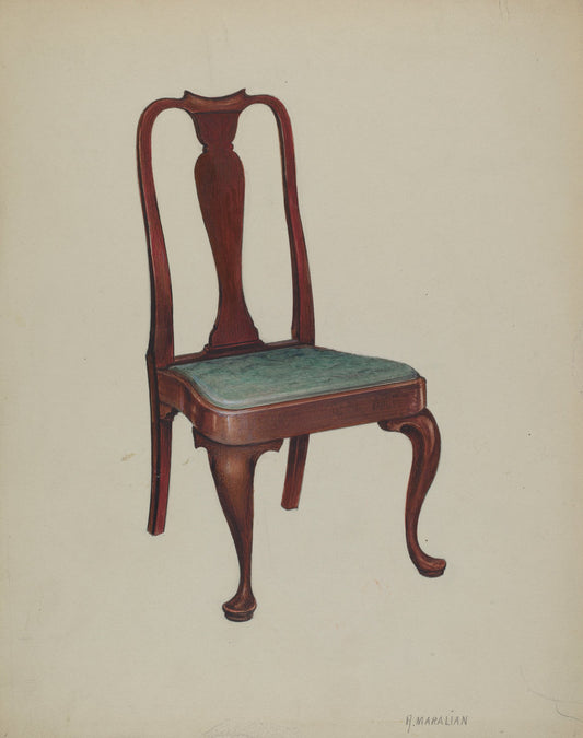 Chair by Arsen Maralian (American, active c. 1935), 16X12"(A3)Poster Print