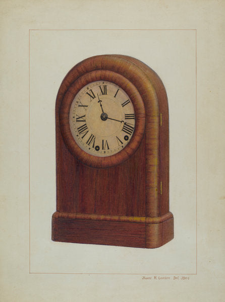 Shelf Clock or Mantel Clock by James M. Lawson (American, active c. 1935), 16X12"(A3)Poster Print