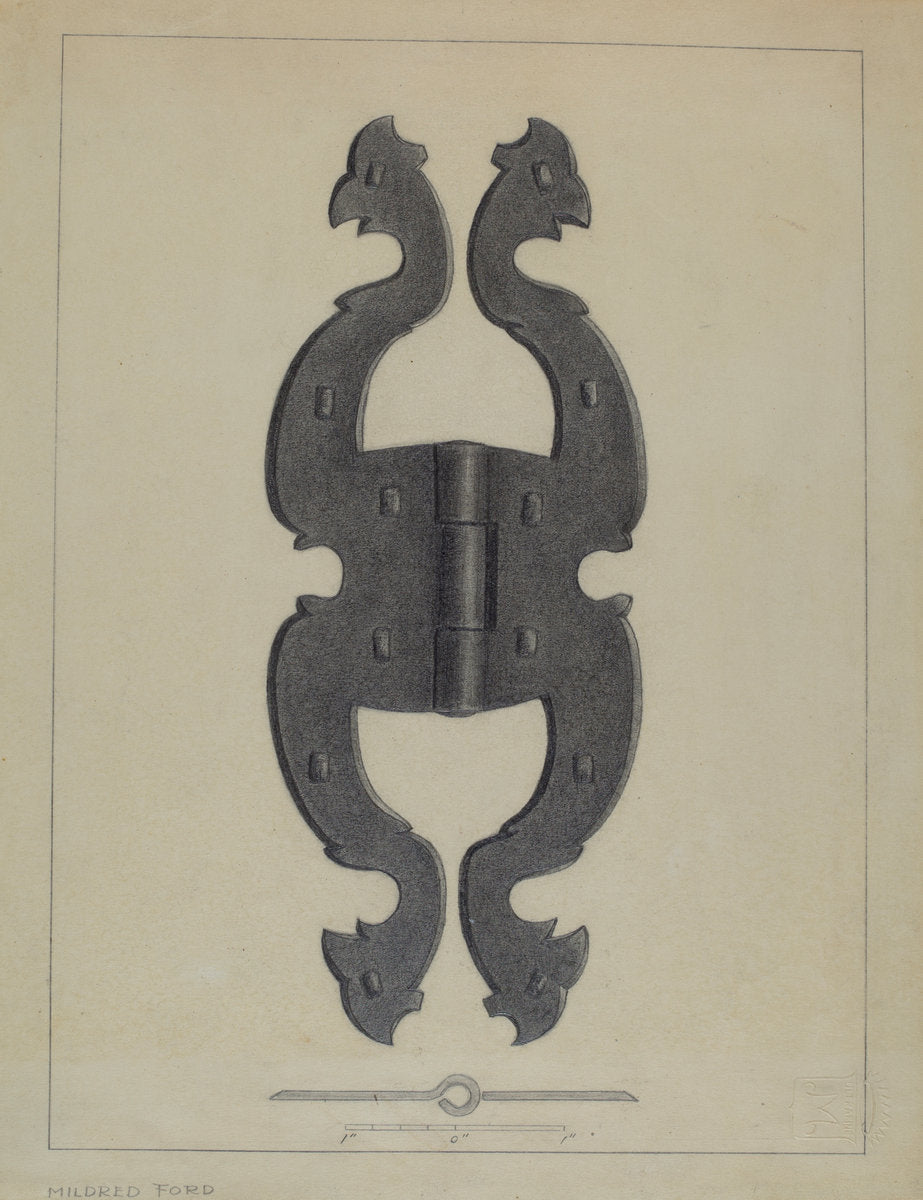 Hinge by Mildred Ford (American, active c. 1935), 16X12"(A3)Poster Print