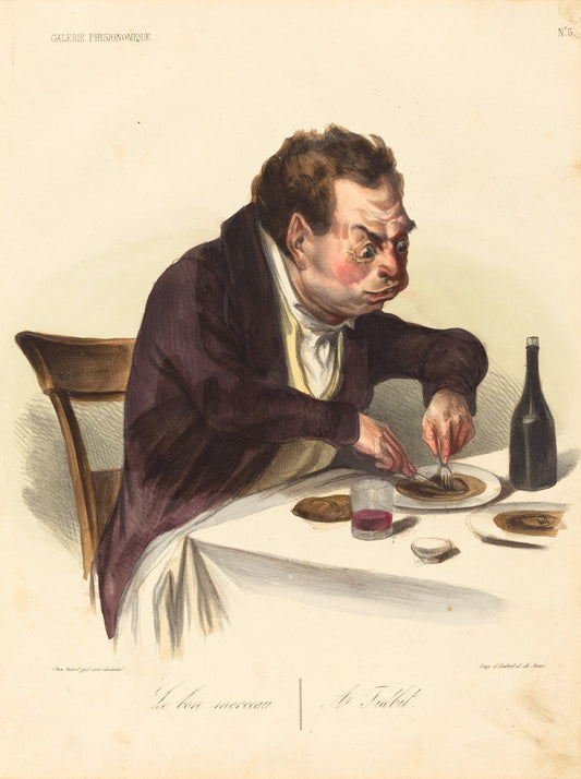 Le bon morceau by Honoré Daumier (French, 1808 - 1879), 16X12"(A3)Poster Print