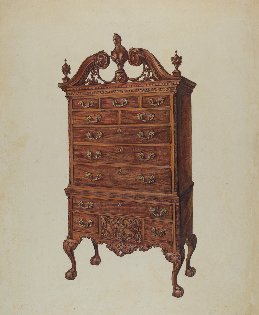Highboy by Elisabeth Fulda (American, active c. 1935), 16X12"(A3)Poster Print